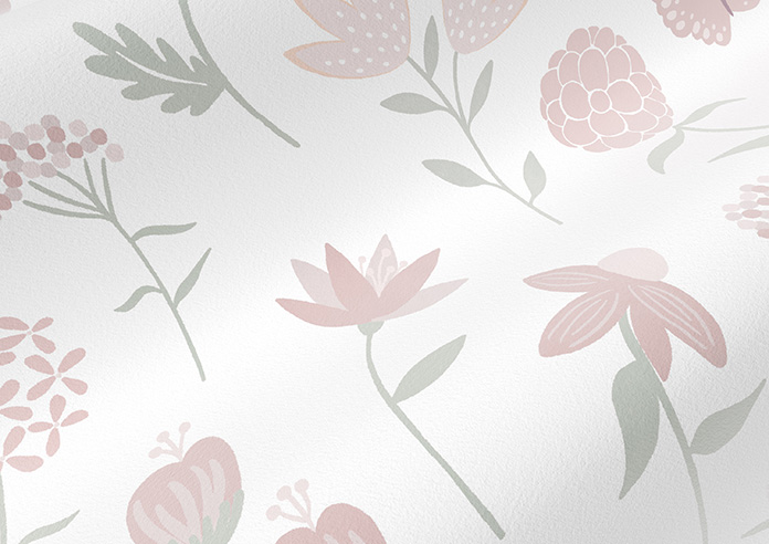 Floral Whimsy, Blush - Roman Blind - Image 4